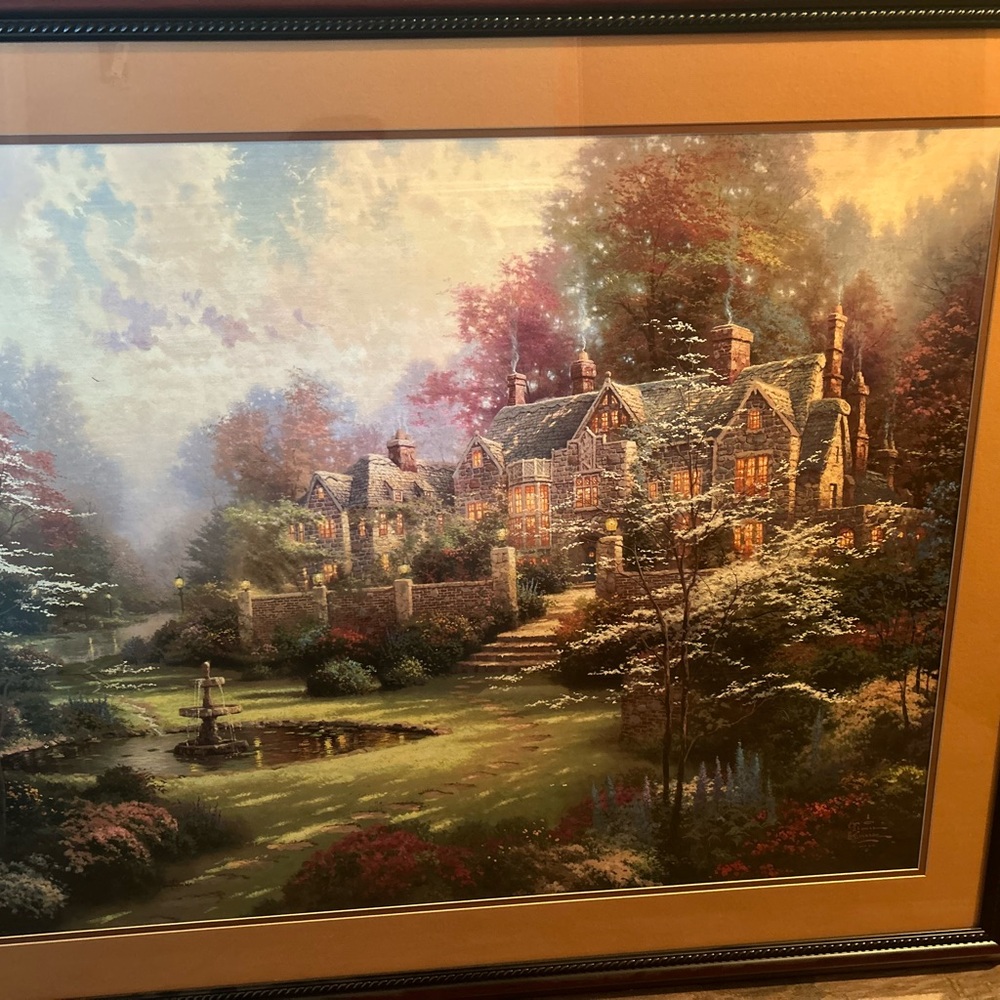 Thomas Kinkade ~ Gardens Beyond Spring Gate 30x40 Large